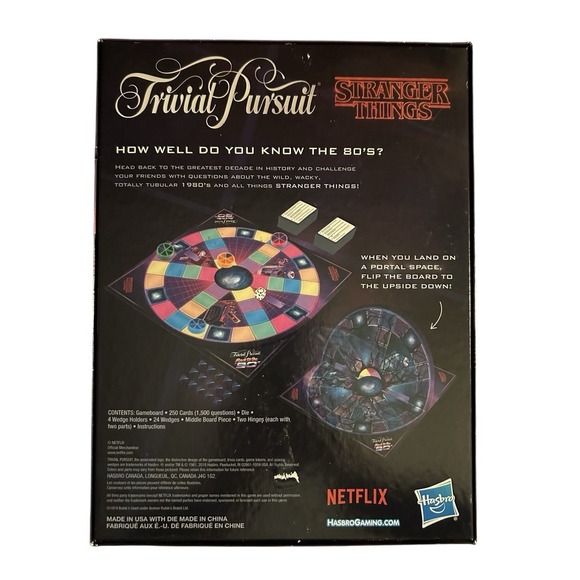 Trivial Pursuit Stranger Things Back to The 80s Edition Board Game Open Box - Picture 9 of 13